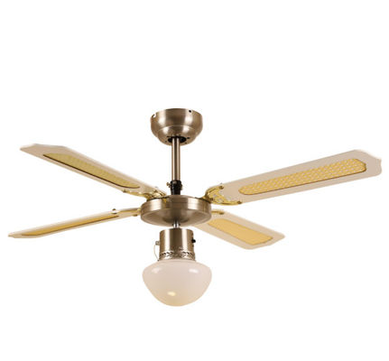42 Inch 3 Speed Ceiling Fan Light 4 MDF Blades Ivy Leaf Reversible With Pull Chain