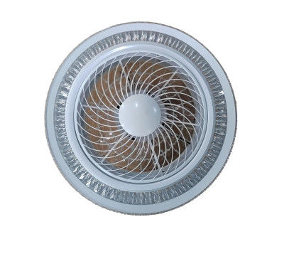 Modern Crystal Ceiling Fan Light 20 Inch 5 ABS Reversible Blades For Bedrooom