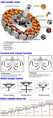 42Inch 35w Dc Motor Metal Blade Ceiling Fan For Workout Room Home Gym