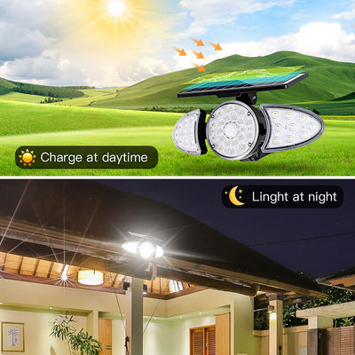 Three Heads 100-400LM 38PCS LED Solar Sensor Wall Light For Pathway