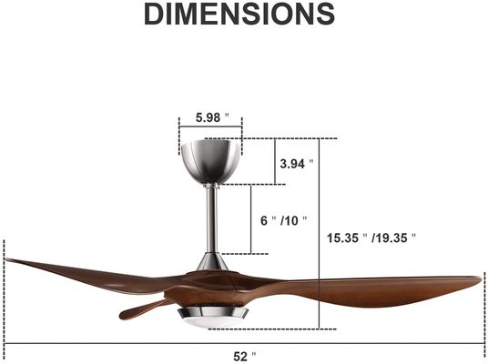 Luxury Modern Luminous 72w Ceiling Fan Led Light Body Lamp Metal Motor Switch