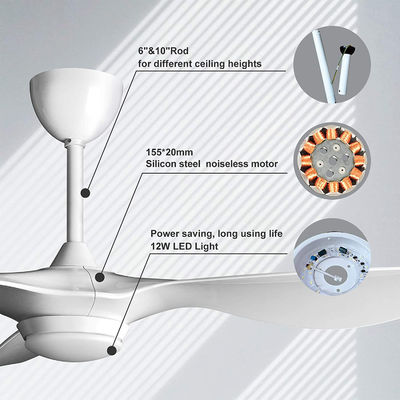 Luxury Modern Luminous 72w Ceiling Fan Led Light Body Lamp Metal Motor Switch