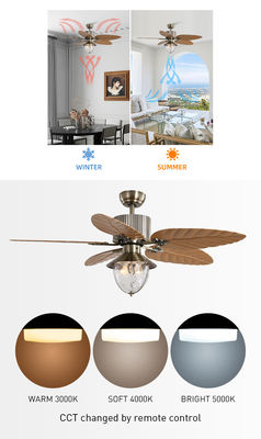 Modern Decorative 4100k Crystal Ceiling Fan With Light Remote Control Invisible Retractable Blade