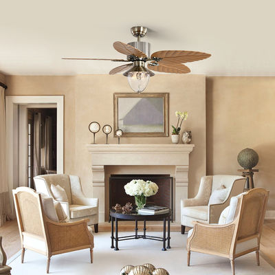 Modern Decorative 4100k Crystal Ceiling Fan With Light Remote Control Invisible Retractable Blade
