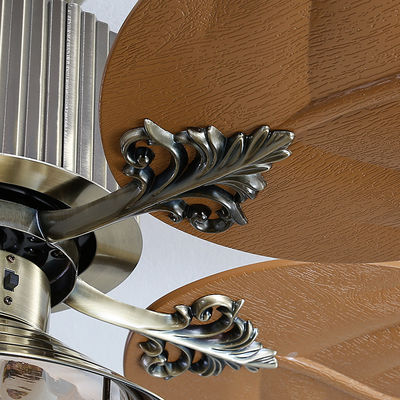 Modern Decorative 4100k Crystal Ceiling Fan With Light Remote Control Invisible Retractable Blade
