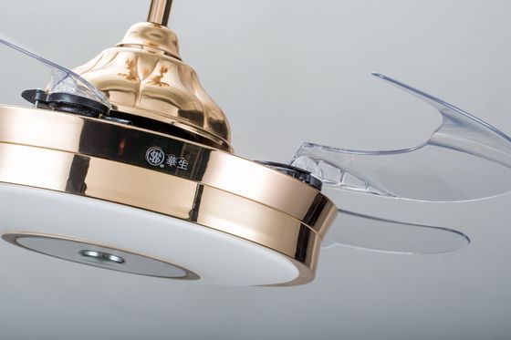 Bladeless 5250lm 70W 42 Inch Retractable Ceiling Fan Light With Remote Control