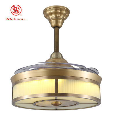 42 inch 3500K Remote Control Retractable Ceiling Fan Light 220VAc Invisible Blades