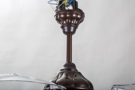 Brown 70 Watt Flush Mount Retractable Ceiling Fan Light With Remote 5250lm