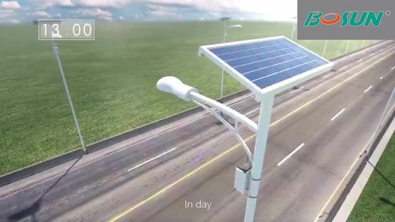 All In One 14000lm 30W 80W LED Solar Powered Street Light 18V pole install
