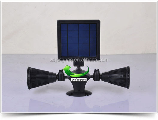 12LEDs 20-600Lumen Solar Motion Sensor Spotlight Dual Head Solar Spotlight