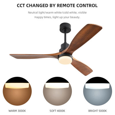 Dimmable AC/DC120V 65W Smart Ceiling Fan With Light And Remote 3 Speed