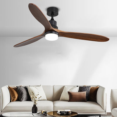 Indoor Remote Control 1500LM Solid Wood Ceiling Fan Light 120V 3000-5000K