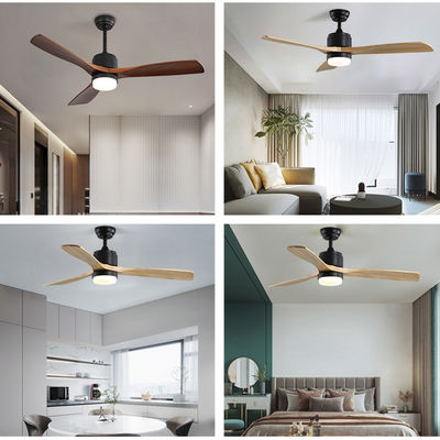 52Inch Time Setting Wood Ceiling Fan Light
