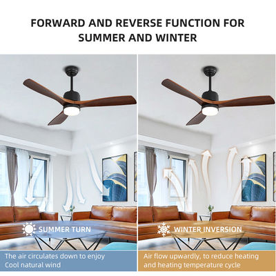 52Inch Time Setting Wood Ceiling Fan Light