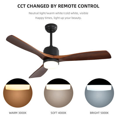 52Inch Time Setting Wood Ceiling Fan Light
