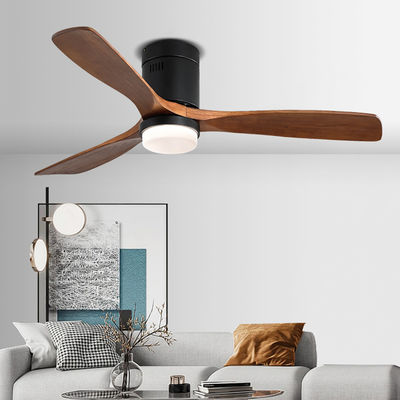 Industrial Style 65 watt Wooden Blade Ceiling Fan 90lm/w 120v ceiling fan lamp