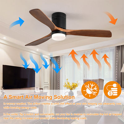 Industrial Style 65 watt Wooden Blade Ceiling Fan 90lm/w 120v ceiling fan lamp