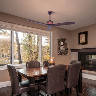 Decorative 110v 75w 52 Inch Flush Mount Ceiling Fan With Light And Remote