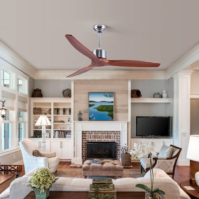 52Inch 75 Watt 3 Blade Wood Ceiling Fan With Light Energy Saving Zhongshan Lighting