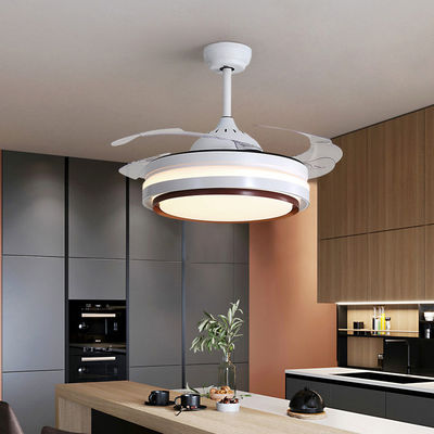 Super Bright  5000K 65W 42 Inch Flush Mount Ceiling Fan With Light retractable