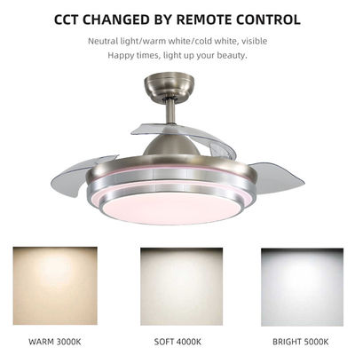 Super Bright  5000K 65W 42 Inch Flush Mount Ceiling Fan With Light retractable