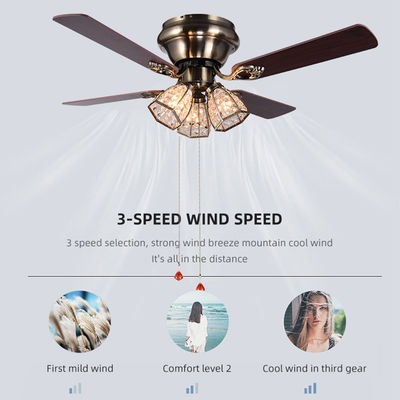 120V 42 Antique Brass Ceiling Fan Light Vintage Oscillating Table Fan