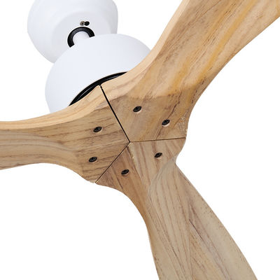3 Blades 65w Iron Solid Wood Ceiling Fan Light 52Inch Led Indoor Ceiling Fan
