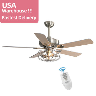 Modern Matte Brown 120V 60w 52 Inch Crystal Ceiling Fan Light European Style