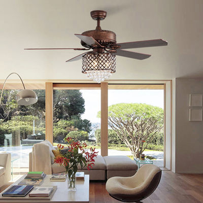 52Inch Remote Control 120V Modern Crystal Ceiling Lamp In Dining Room