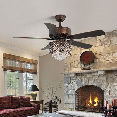 52Inch Remote Control 120V Modern Crystal Ceiling Lamp In Dining Room