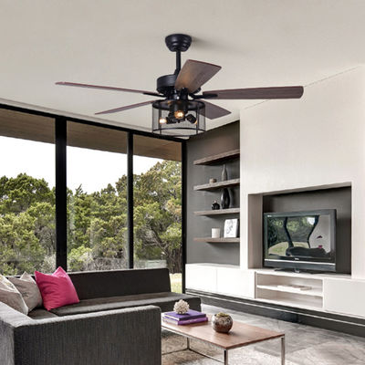 Home Office 5 Plywood 2000LM Crystal Ceiling Fan Light With DC AC Motor