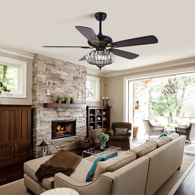 Surface Mounting 120V 65W Industrial Ceiling Fan Light / 52 Inch 5 Blade Ceiling Fan