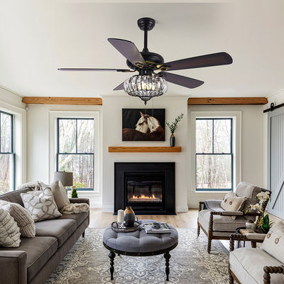 Surface Mounting 120V 65W Industrial Ceiling Fan Light / 52 Inch 5 Blade Ceiling Fan