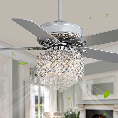18w Flush Mount Crystal Chandelier Ceiling Fan