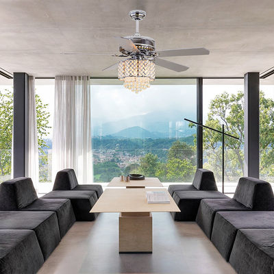18w Flush Mount Crystal Chandelier Ceiling Fan