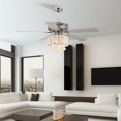 18w Flush Mount Crystal Chandelier Ceiling Fan