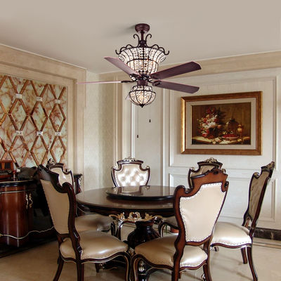 Luxury 6000LM 48 Inch 1220MM Chandelier Crystal Ceiling Fan Light For Living Room