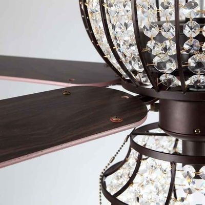 Luxury 6000LM 48 Inch 1220MM Chandelier Crystal Ceiling Fan Light For Living Room