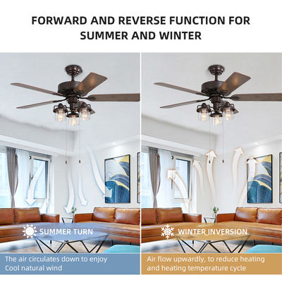 52Inch Crystal Cooling Air Ceiling Fan Light