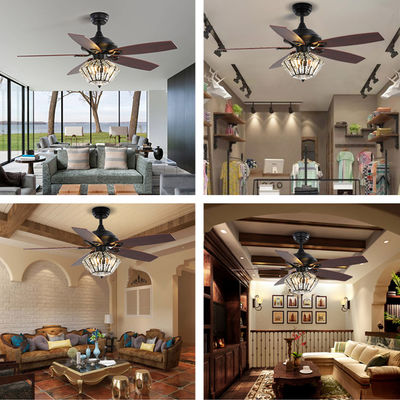 65W 120V Living Room Decorative Ceiling Fans / Sparkly Ceiling Fan Super Brightness