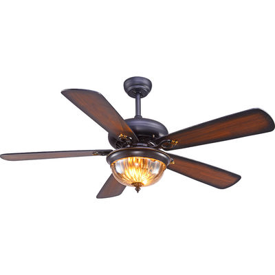 Westing Houses 52cm 110AC Black Crystal Ceiling Fan Light 5 Blades 3 Lampshades