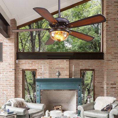 Westing Houses 52cm 110AC Black Crystal Ceiling Fan Light 5 Blades 3 Lampshades