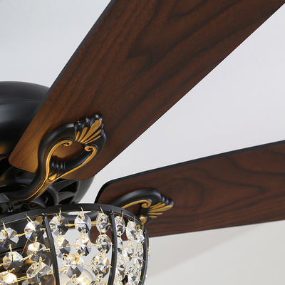 Hotel Villa Apartment Craft 4100K 1320mm Ceiling Fan Crystal Ceiling Fan With Remote