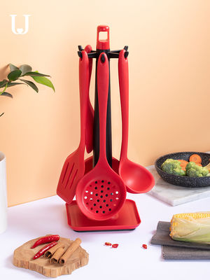 LFGB Eec 7 Piece Silicone Cooking Set / Silicone Kitchen Utensils Set