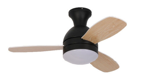 Office 6000K Wood Ceiling Fan Light With Pull Chain
