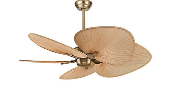 Villa Exotic Malaysia 5 ABS Plam Blades Decorative Remote Ceiling Fans