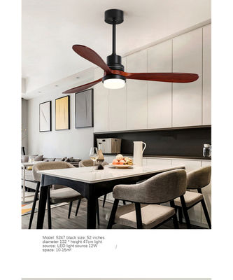 DC Motor Dimmable Ceiling Fan Light Kit 3 Plywood Blades Brushed Gold Color