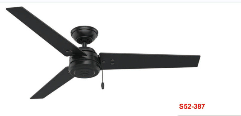 52 Inch Modern Style Ceiling Fan Matt Black High Speed Reversible Air Cooling Fan