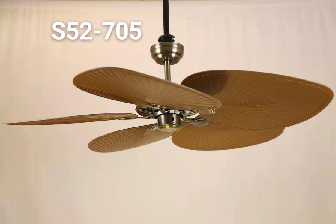 Villa Exotic Malaysia 5 ABS Plam Blades Decorative Remote Ceiling Fans